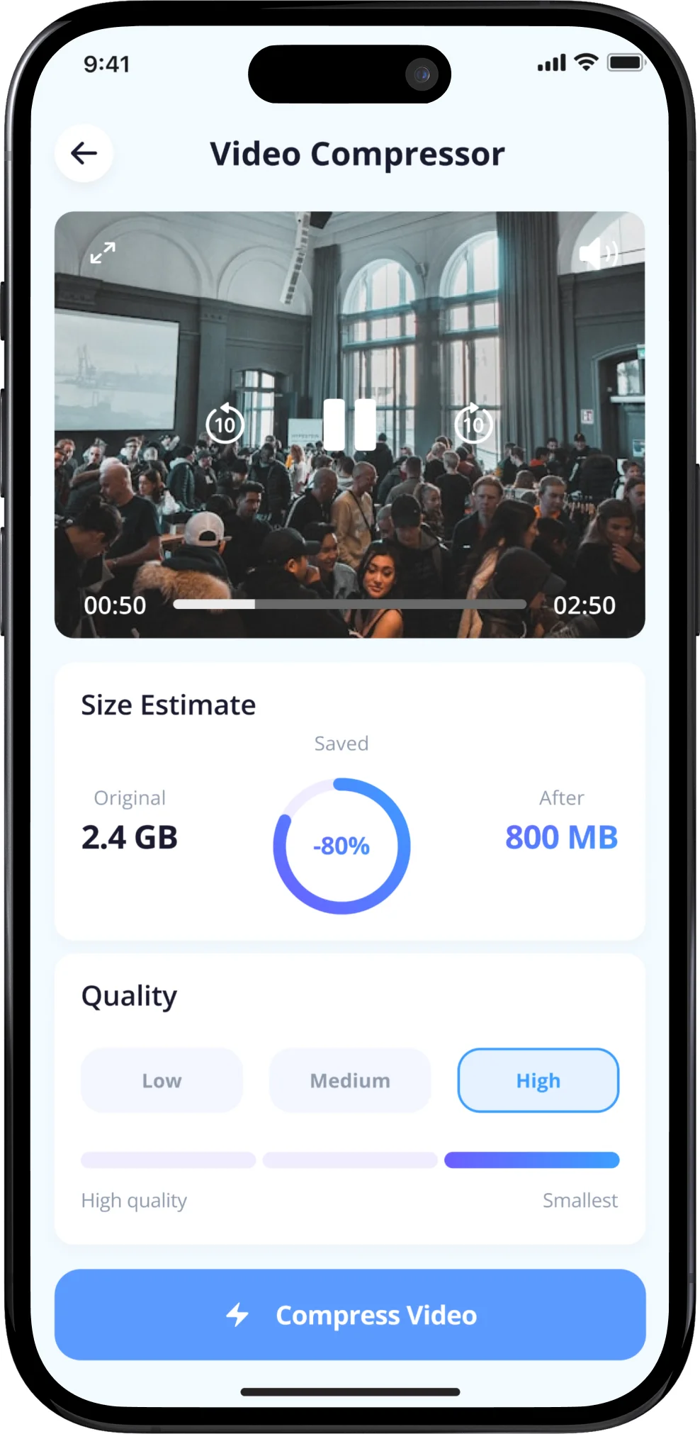 Video Compressor screen